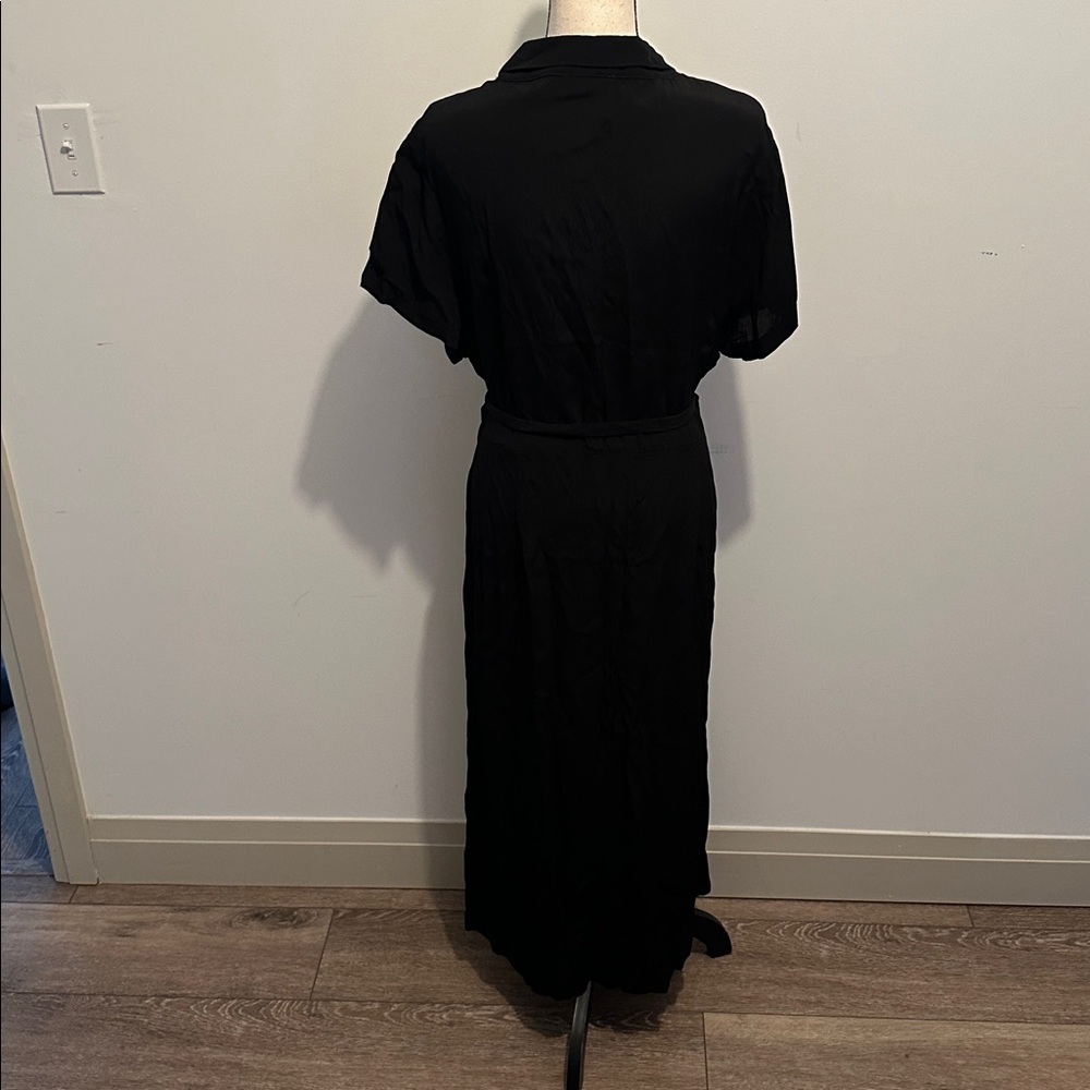Ricki's Black Women's Maxi Button Front Dress Collar Belted 14 - Picture 4 of 6